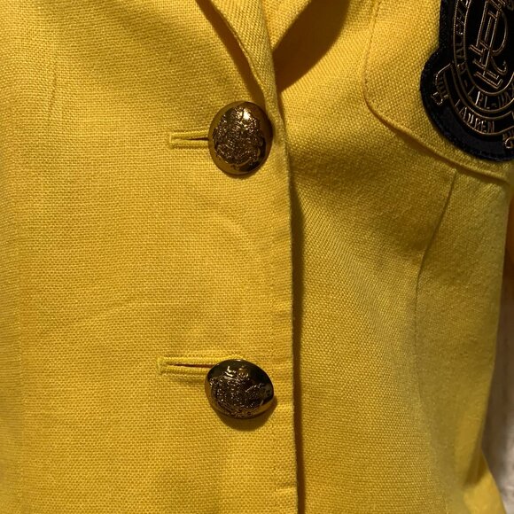 NEW Ralph Lauren Canary Yellow Linen Blazer - Picture 3 of 14